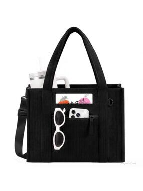 Corduroy Tote Bag Large 14in Laptop Work Crossbody Shoulder Purse